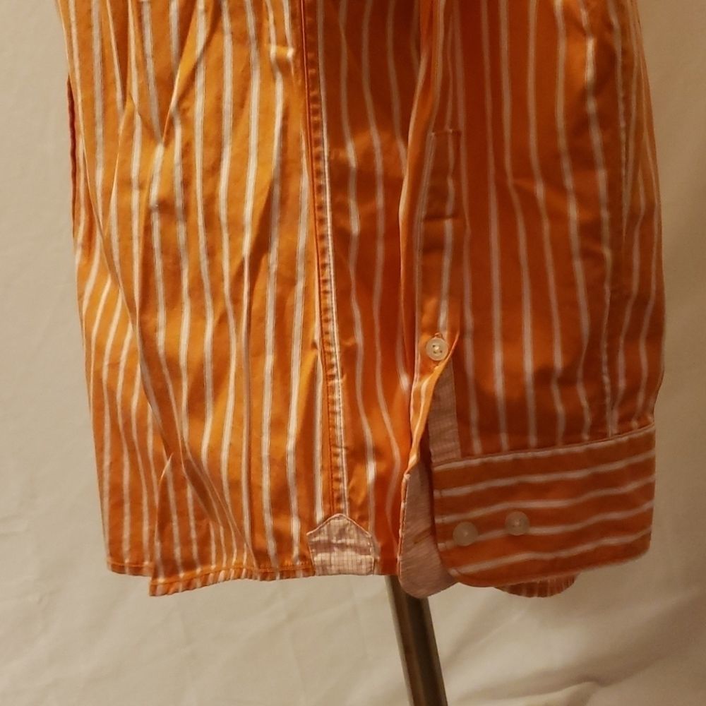LACOSTE Orange Regular Fit Dress Shirt Sz 38 - Picture 4 of 10
